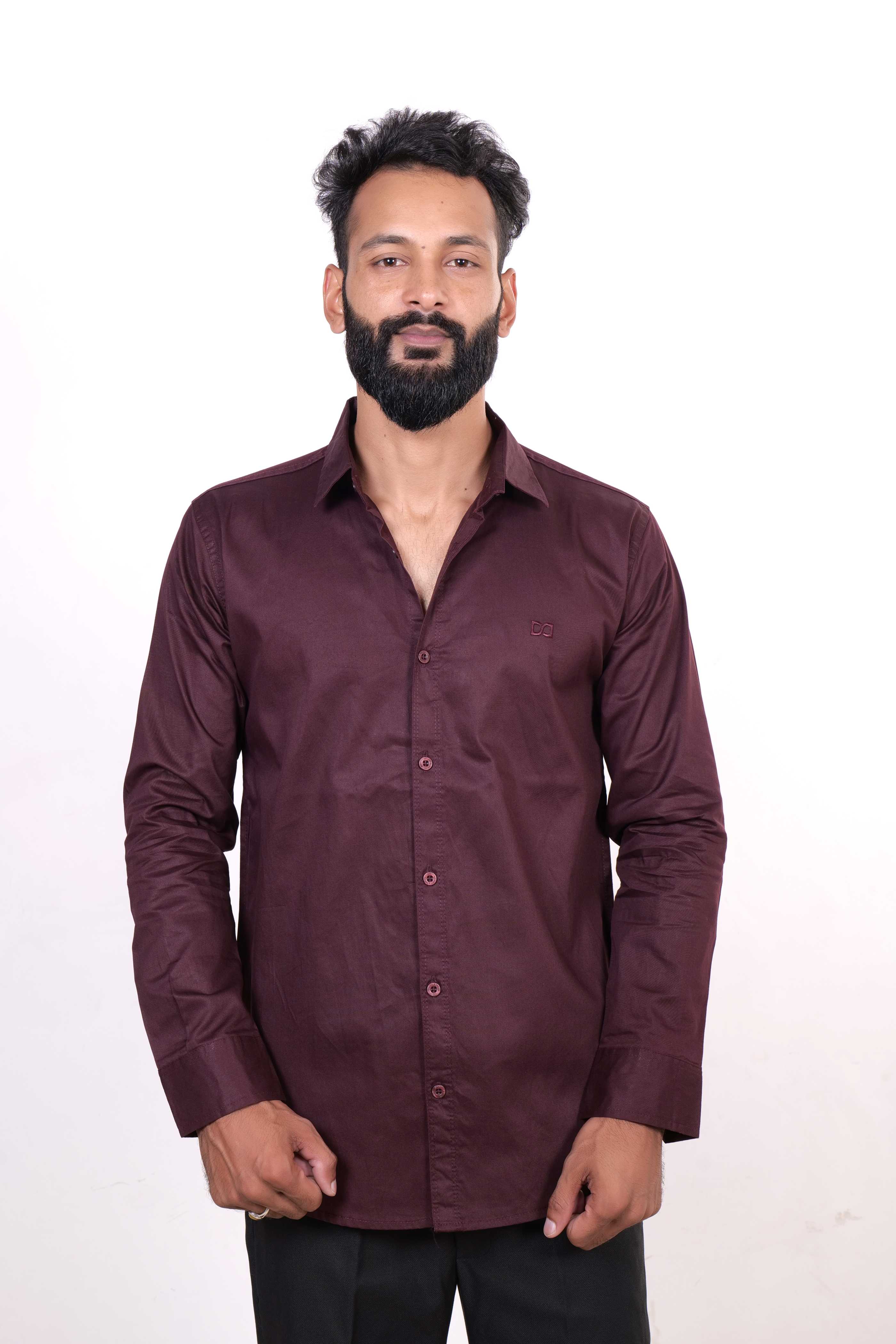 Vintage Maroon Formal Men's Shirt