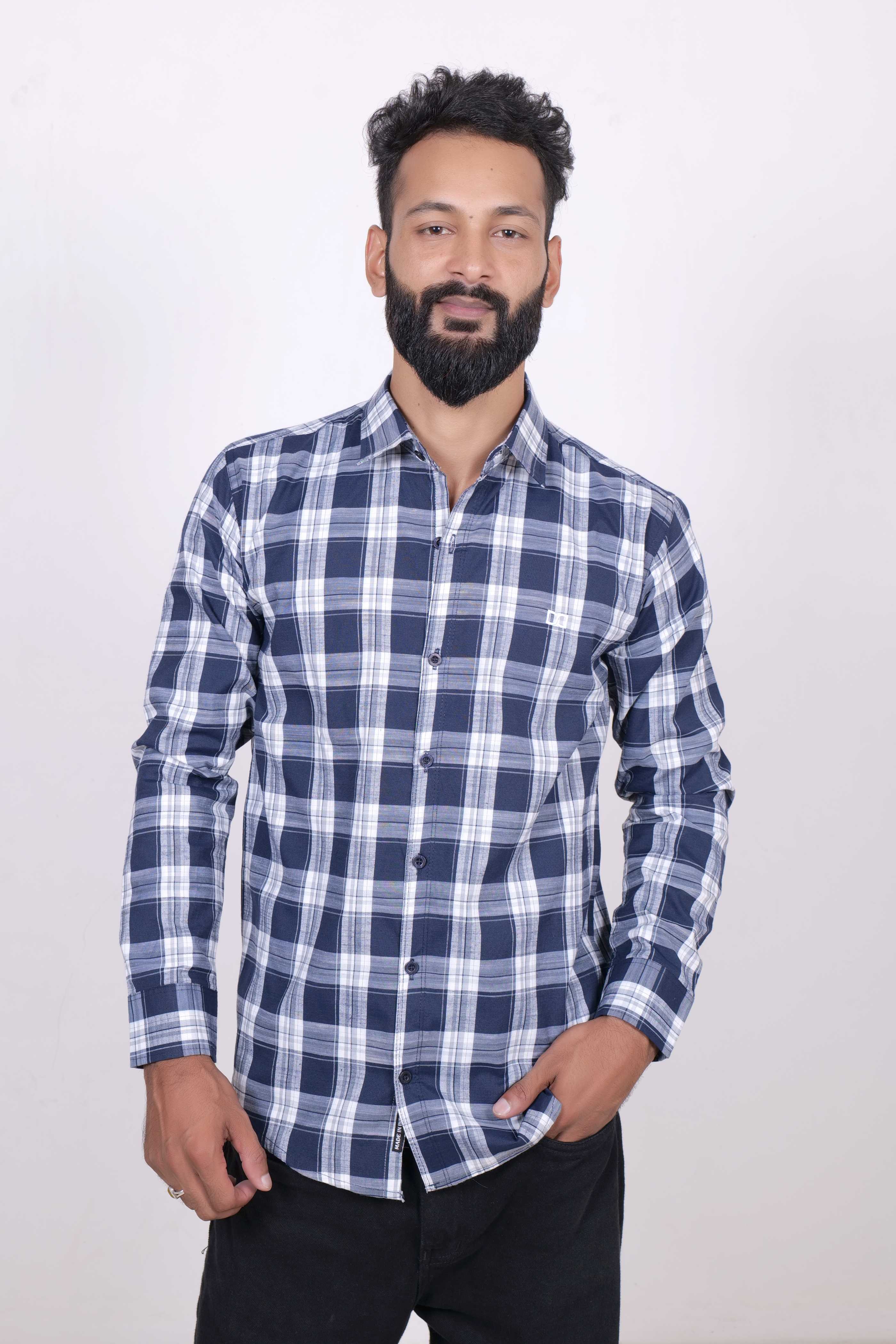 Blue Check Men's Shirt